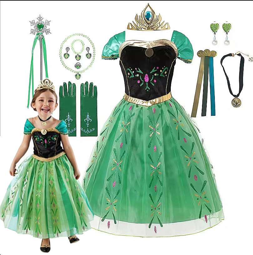 Summer Clothing Kids - Kostum Anna untuk anak perempuan gaun