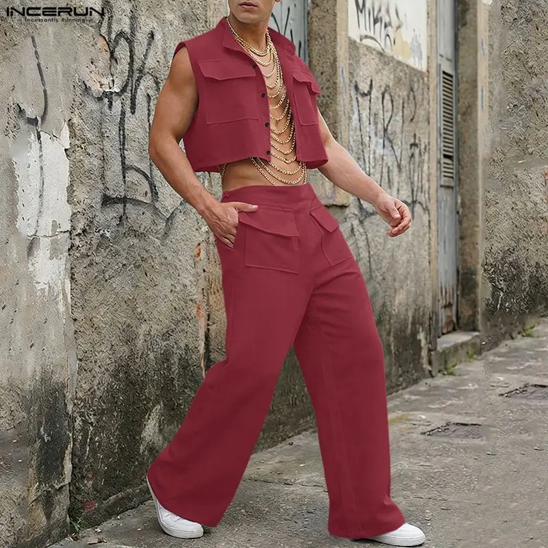 Summer Clothing Haul - INCERUN Set Pria Atasan Crop Tanpa