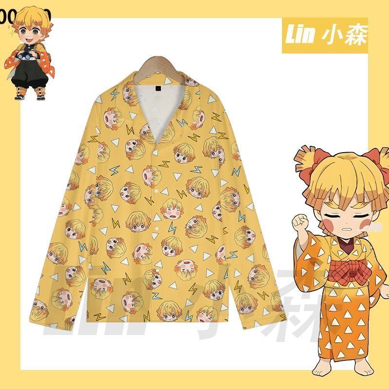 Summer Clothing For Teens - Piyama Zenitsu Demon Slayer Lucu Musim