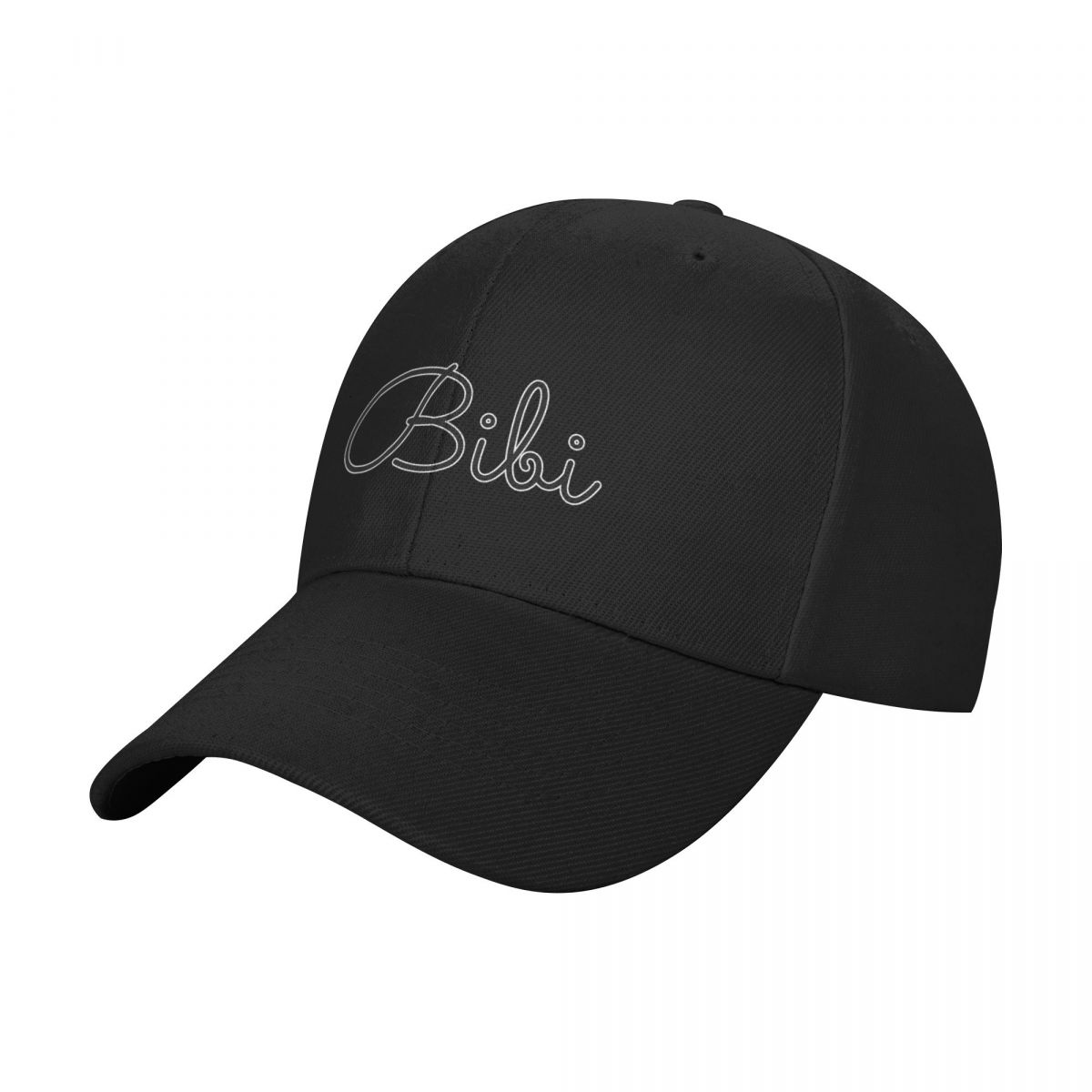 Summer Clothing Label - Topi Bisbol Label Nama Bibi (Hitam)