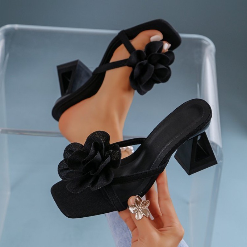 Summer Clothing Accessories - Sandal Dekorasi Bunga 3D Wanita Sandal