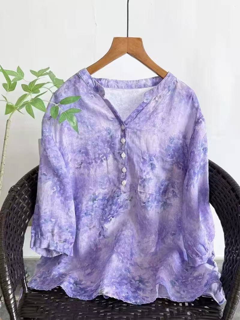 Summer Clothing For Japan - Kemeja Ramie 100% untuk wanita musim