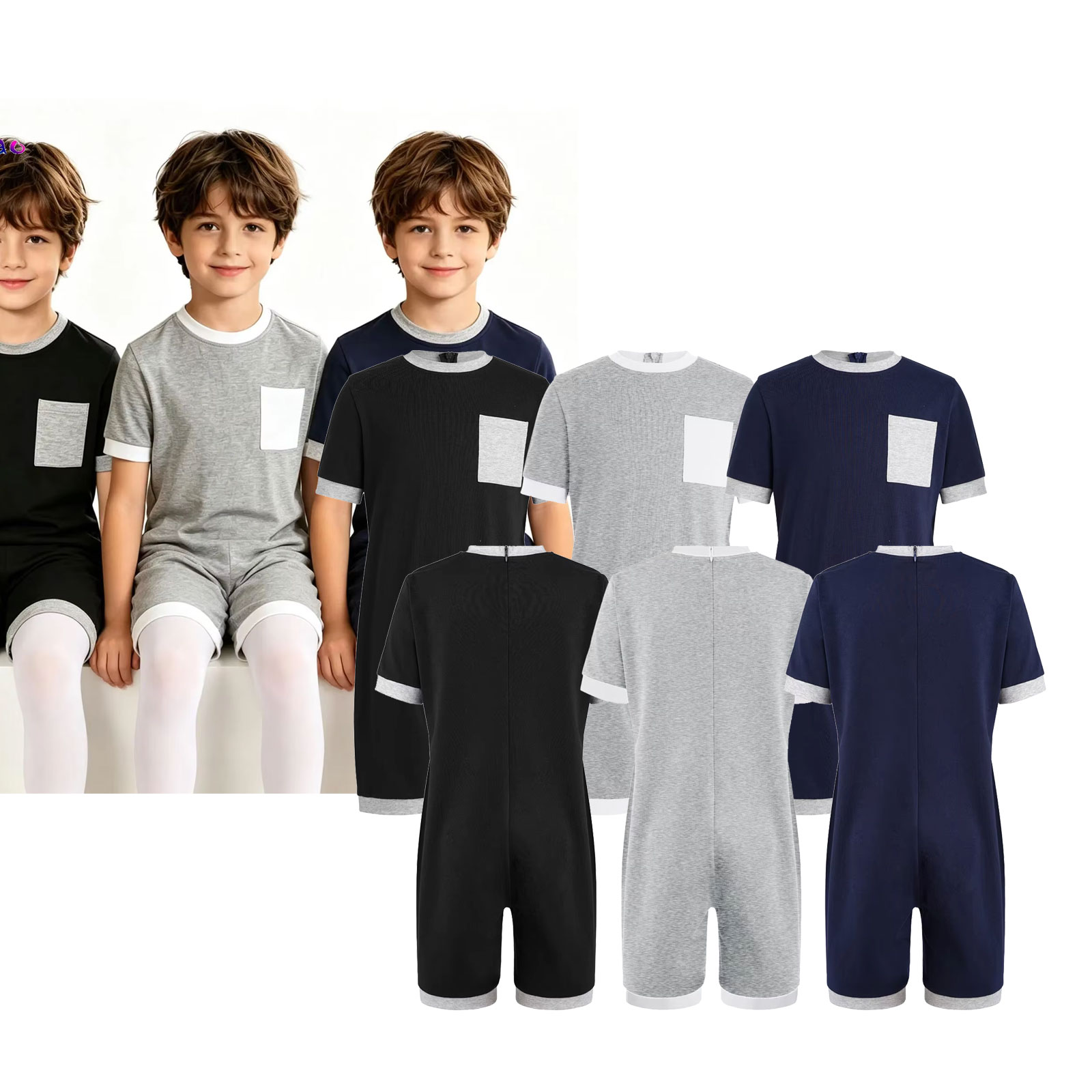 Summer Clothing Boys - 3Pcs Pakaian Adaptif Kebutuhan Khusus Anak