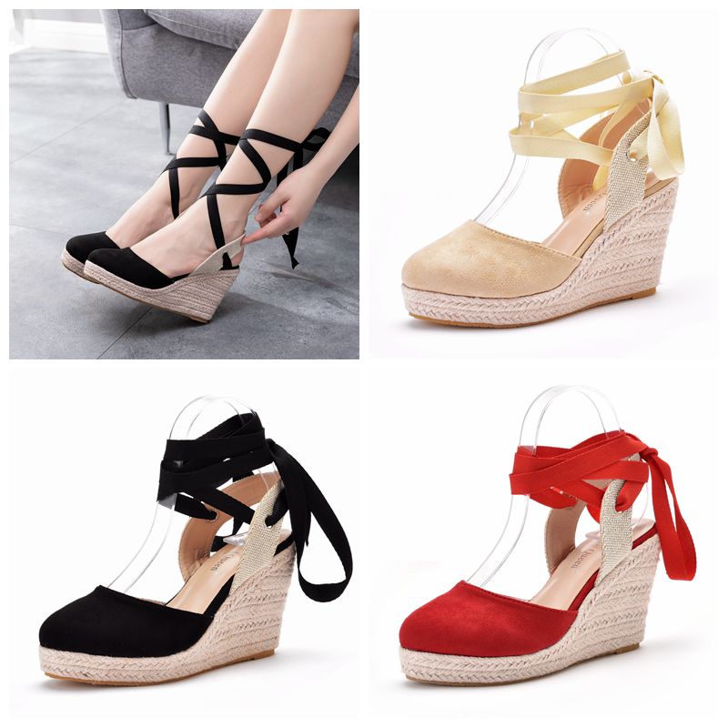 Espadrille Sandal Women - Sandal Espadrille Platform Wedge Wanita dengan