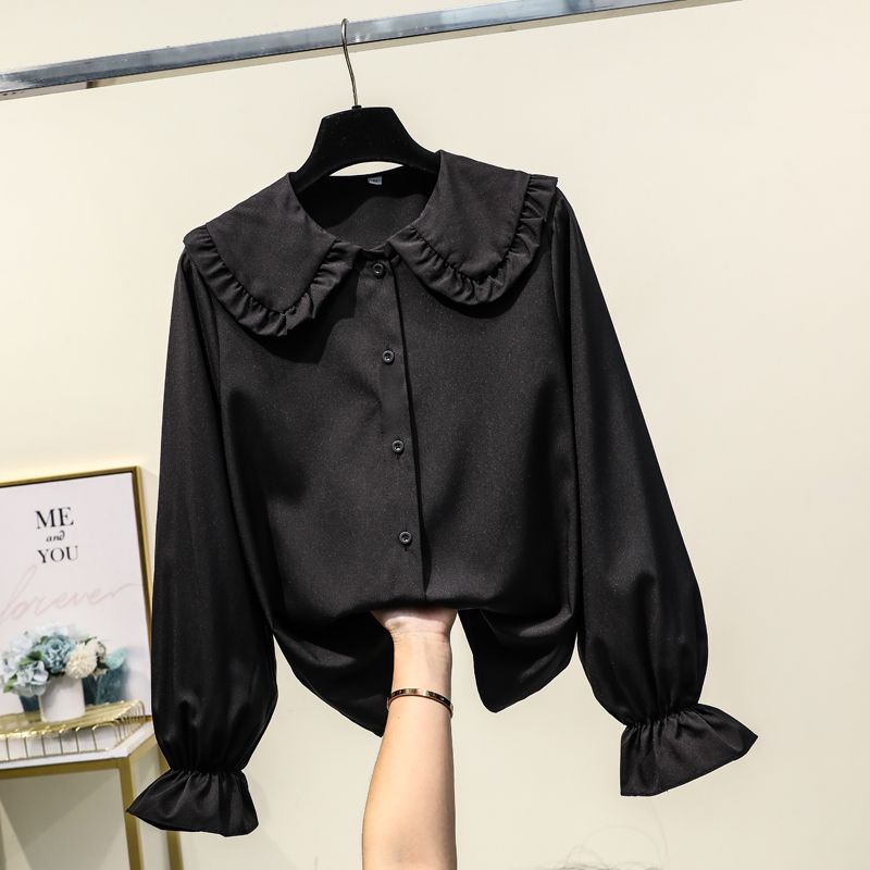 Summer Youth Clothing - Blus leher boneka hitam, Atasan kemeja