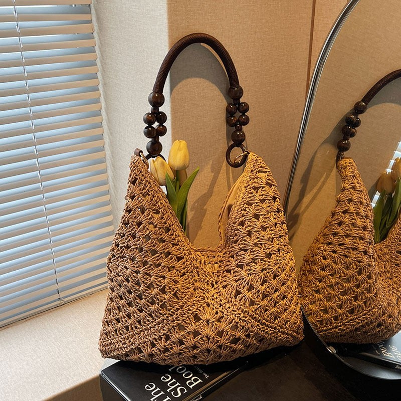 Tas Bahu Anyaman Jerami Kapasi - Beach Bag Straw ulasan dan harga