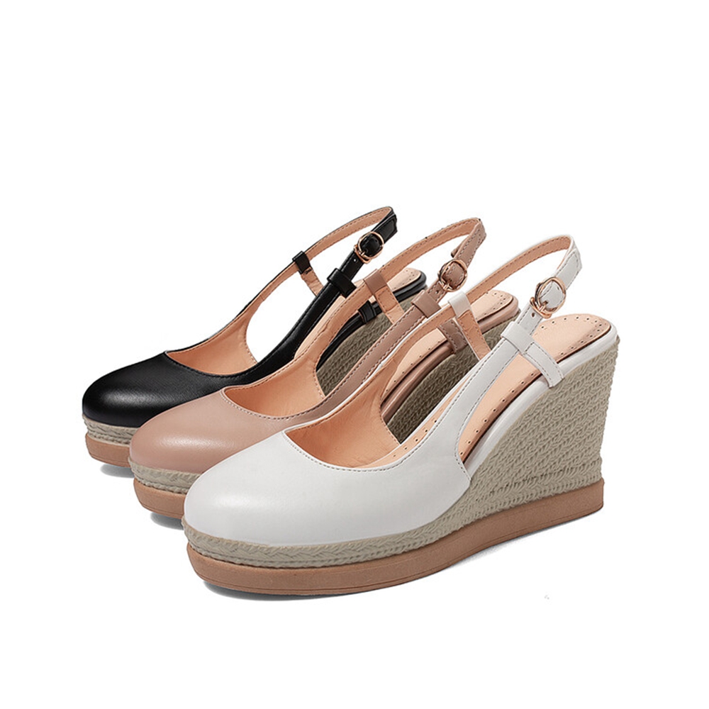 Sandal Wedges T-strap Wanita H - Espadrille Sandal Women ulasan dan harga