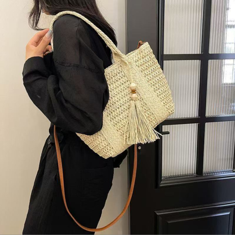 Tas Selempang Wanita Gaya Baru - Beach Bag Straw ulasan dan harga