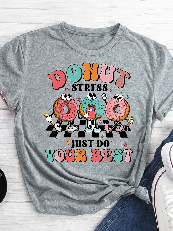 Kaos Cetak Donat Kartun, Atasa - Summer Clothing Trends 2026 ulasan dan harga