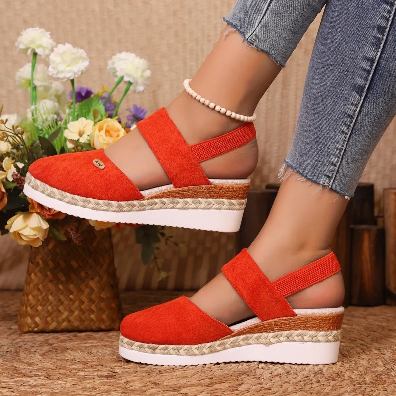 Sandal Wedges Ujung Tertutup W - Espadrille Sandal Women ulasan dan harga