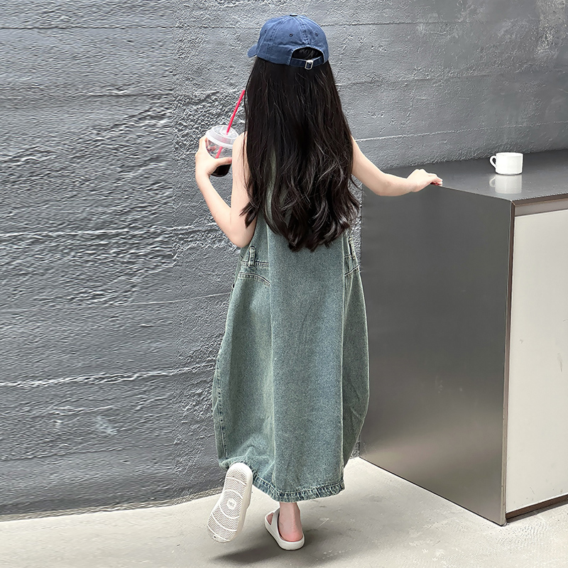Gaun Denim Tanpa Lengan Kualit - Summer Clothing Kids ulasan dan harga