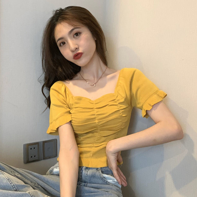 Blus Rajut Wanita Model Ruffle - Summer Clothing For Teens ulasan dan harga