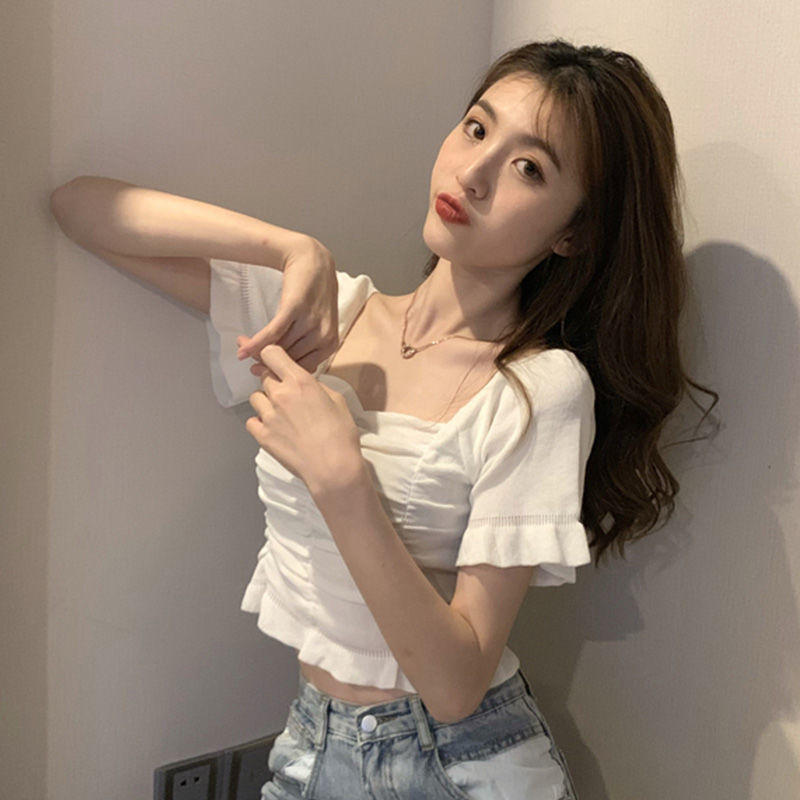 Blus Rajut Wanita Model Ruffle - Summer Clothing For Teens ulasan dan harga