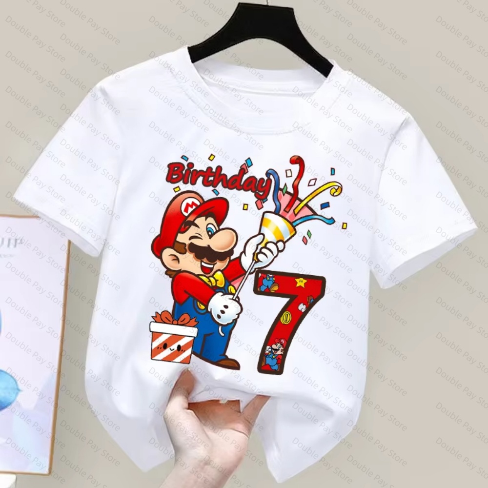 Kaos Anak Motif Kartun Mario d - Summer Clothing Boys ulasan dan harga