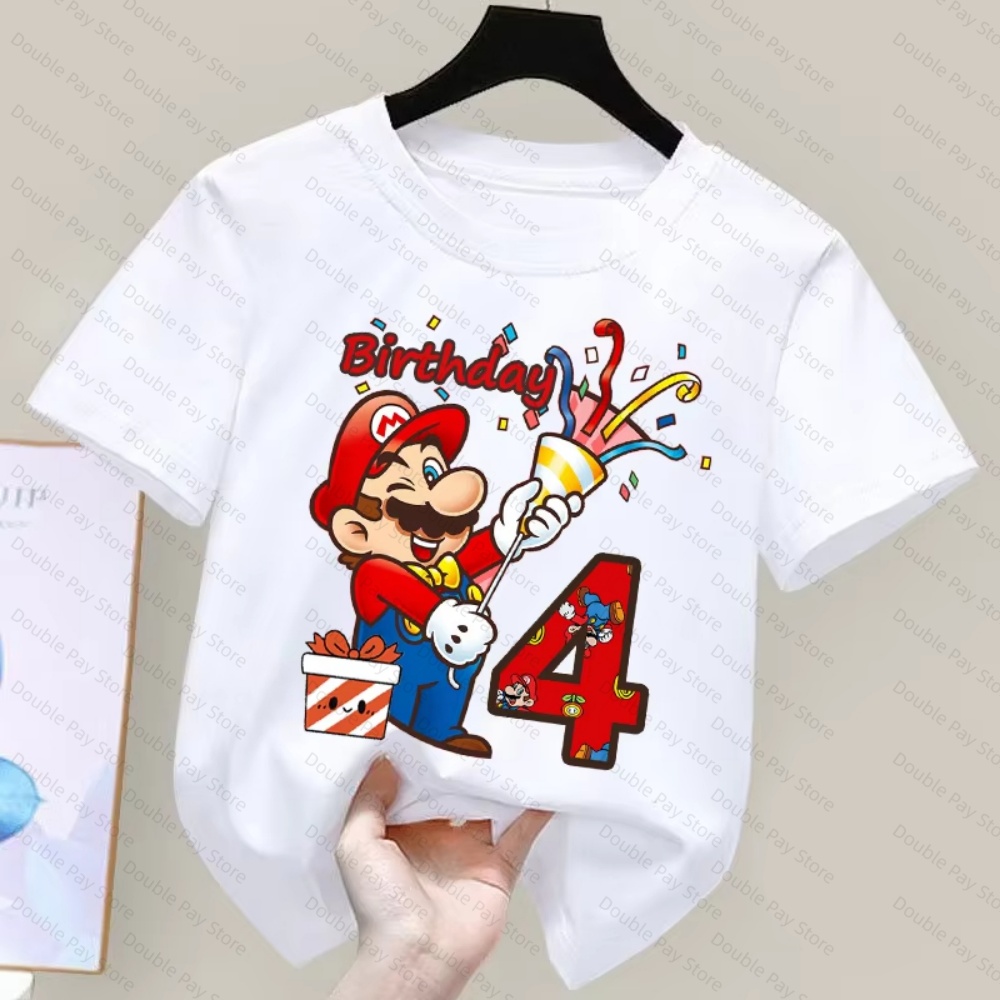 Kaos Anak Motif Kartun Mario d - Summer Clothing Boys ulasan dan harga