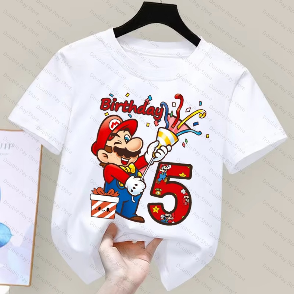 Kaos Anak Motif Kartun Mario d - Summer Clothing Boys ulasan dan harga